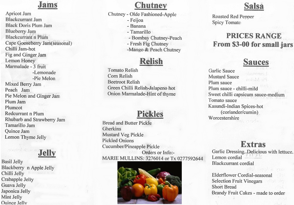 Eclectic Country Menu
